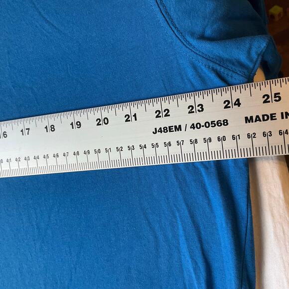 Blue Mountain Men T-shirt size XL Short Sleeve Stretchy Solid Blue - Picture 3 of 7